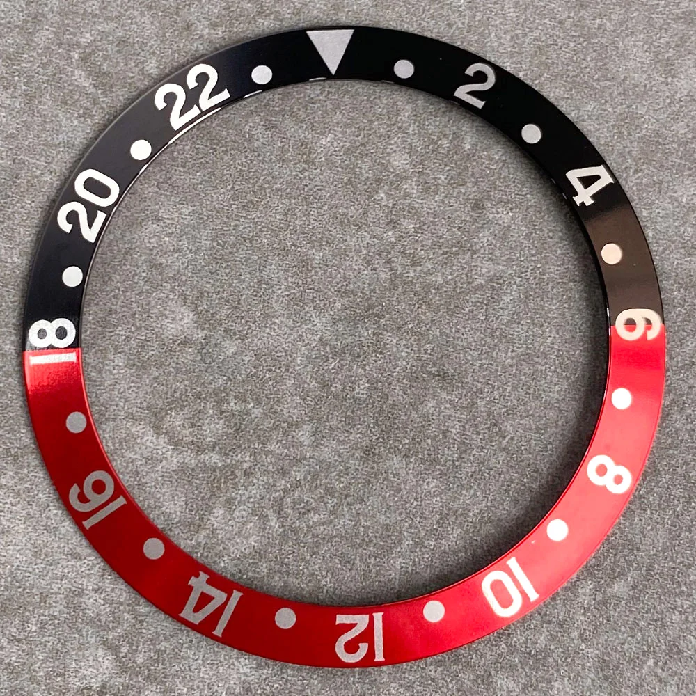 Aluminum Sloping Watch Bezel Insert Ring for Men's 40mm Watch - Available in Black, Blue, Green, Red, Purple