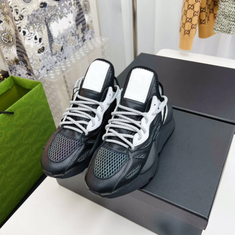 2024 New Genuine Leather Breathable Sports and Casual Shoes for Men and Women, Versatile Dad Shoes for Couples