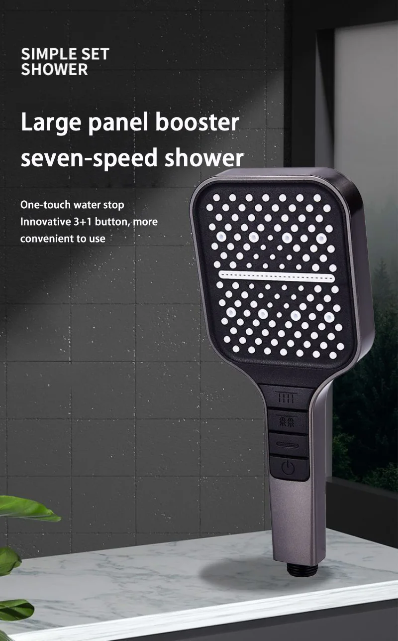 Description Picture 2 of itemLarge Shower Head 7 Modes Adjustable Shower Head High-pressure Water-saving Shower Mixer Nozzles Bathroom Accessories 2024 New