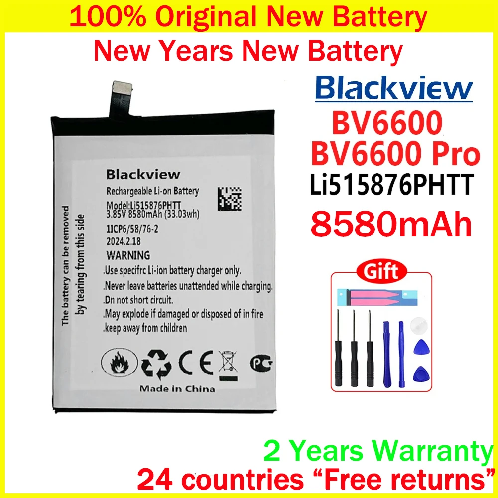 Новый оригинальный сменный аккумулятор Li515876PHTT BV6600 BL6600 8580 мАч для Blackview BV6600 BV6600pro Helio A25 с бесплатными инструментами