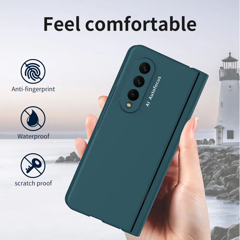 Pencil Case Hinge Protective For Samsung Galaxy Z Fold 5 4 3 2 5G with Front Tempered Glass S Pen Slot Case For Samsung Z Fold 4