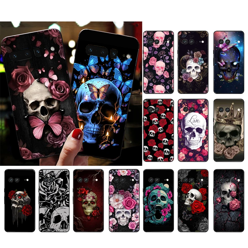 Custodia Per Telefono Per Google Pixel 7 Pro 7A 6A 6 Pro 5A 4A 3A Pixel 4 Xl Pixel 5 6 4 3 Xl 3A Xl 2 Xl Custodia A Farfalla Con Teschio Rosa