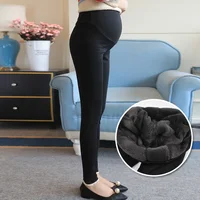 Winter Pregnant Women Black Leggings for Maternity Warm Soft Velvet Pants Pregnancy Inner Wool Clothes Ropa Mujer Embarazada 1