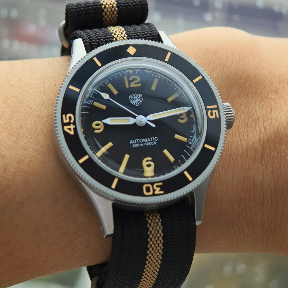 Watchdives WD50 Fathom Watch NH35 Automatic Movement 50-Fathom Sapphire Crystal Watches C3 Luminous 300m Waterproof Wristwatch