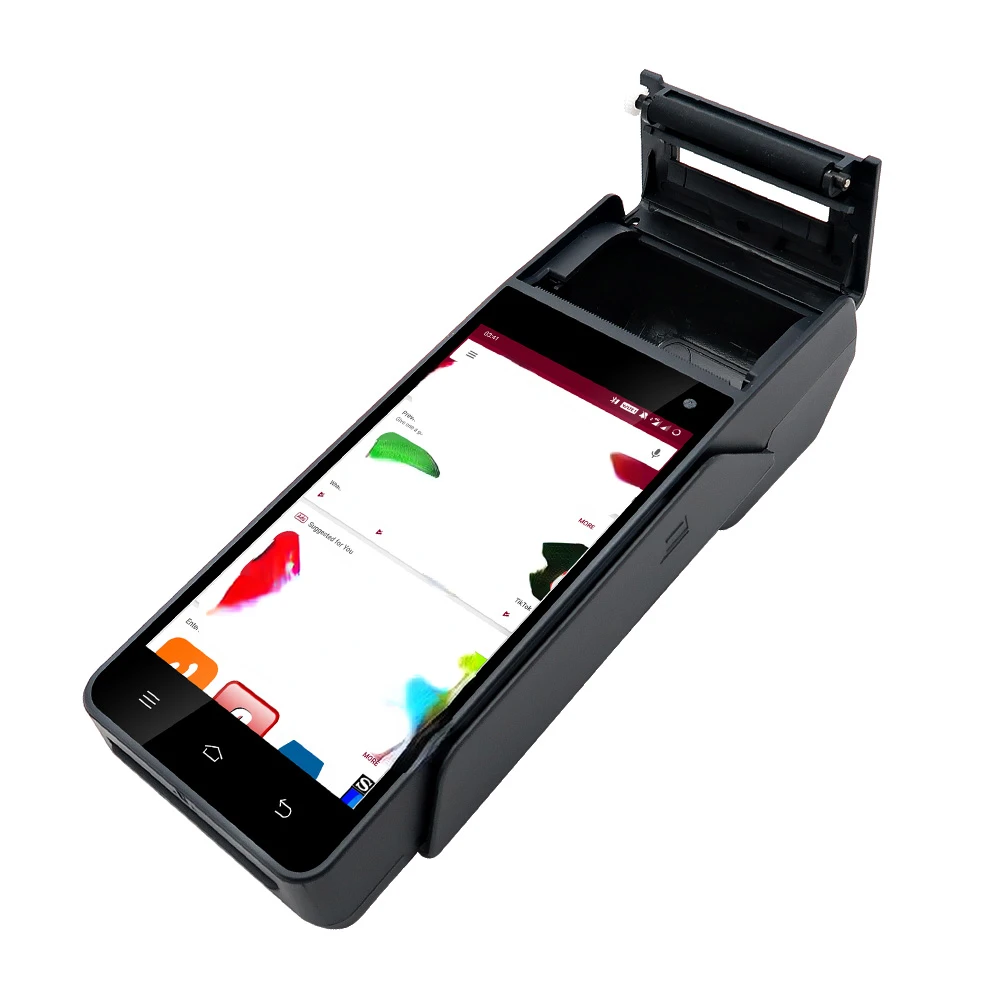 

mobile Z90 Android handheld mobile POS system with thermal printer and card reader NFC IC magnetic card pos