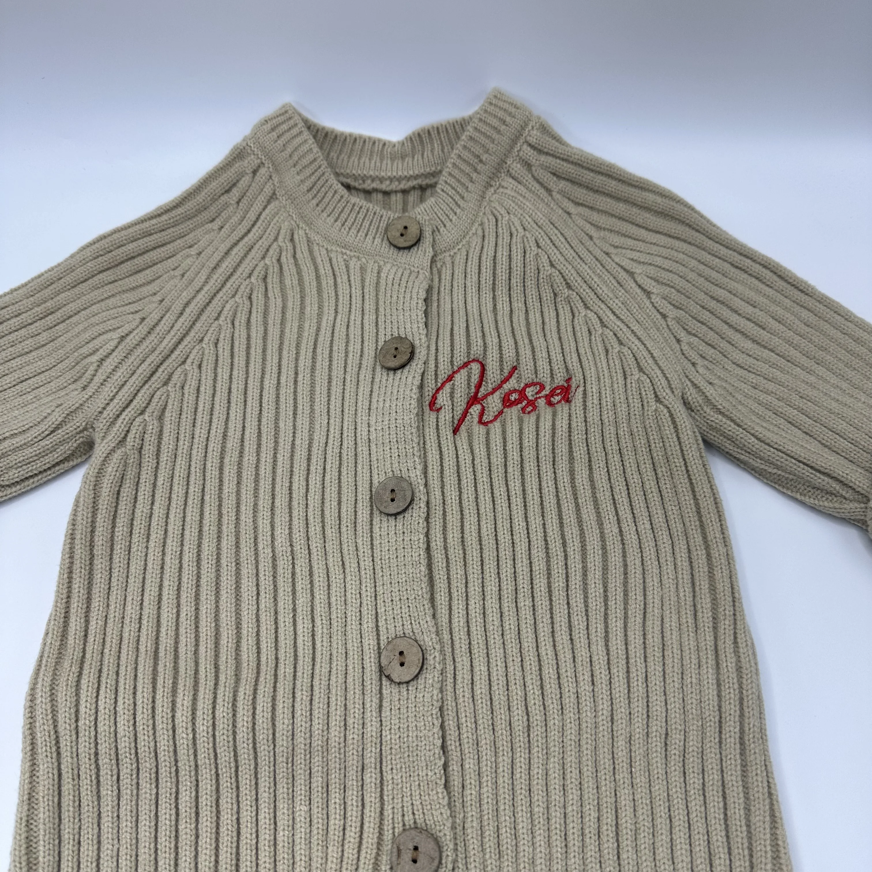 Personalized Solid Knitting Cotton Long Sleeve Outfit Toddler Baby Boys Girl Romper Spring Autumn Newborn Baby Girls Jumpsuit 4