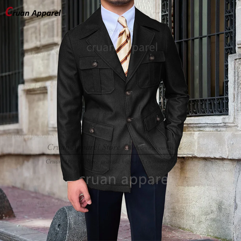 Fashion Men Slim Fit Denim Blazer Daily Party Casual Costumes Homecoming Male Classic Single Breasted Blazer (1 Piece)