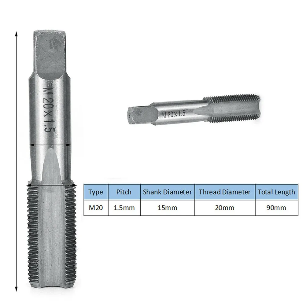 

Thread Taps Plug Right Tap Taper X & 1.5 20mm Accessory HSS High Speed Steel M20 X 1.5mm Metric Durable Newest