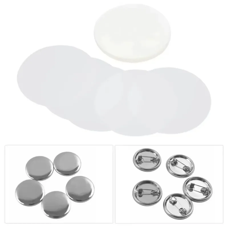 100PCS Badge Transparent Film Circle Mylars 5/32/37/44/5056/58/75MM PET Film Clear Protective for Round Badge Button Maker