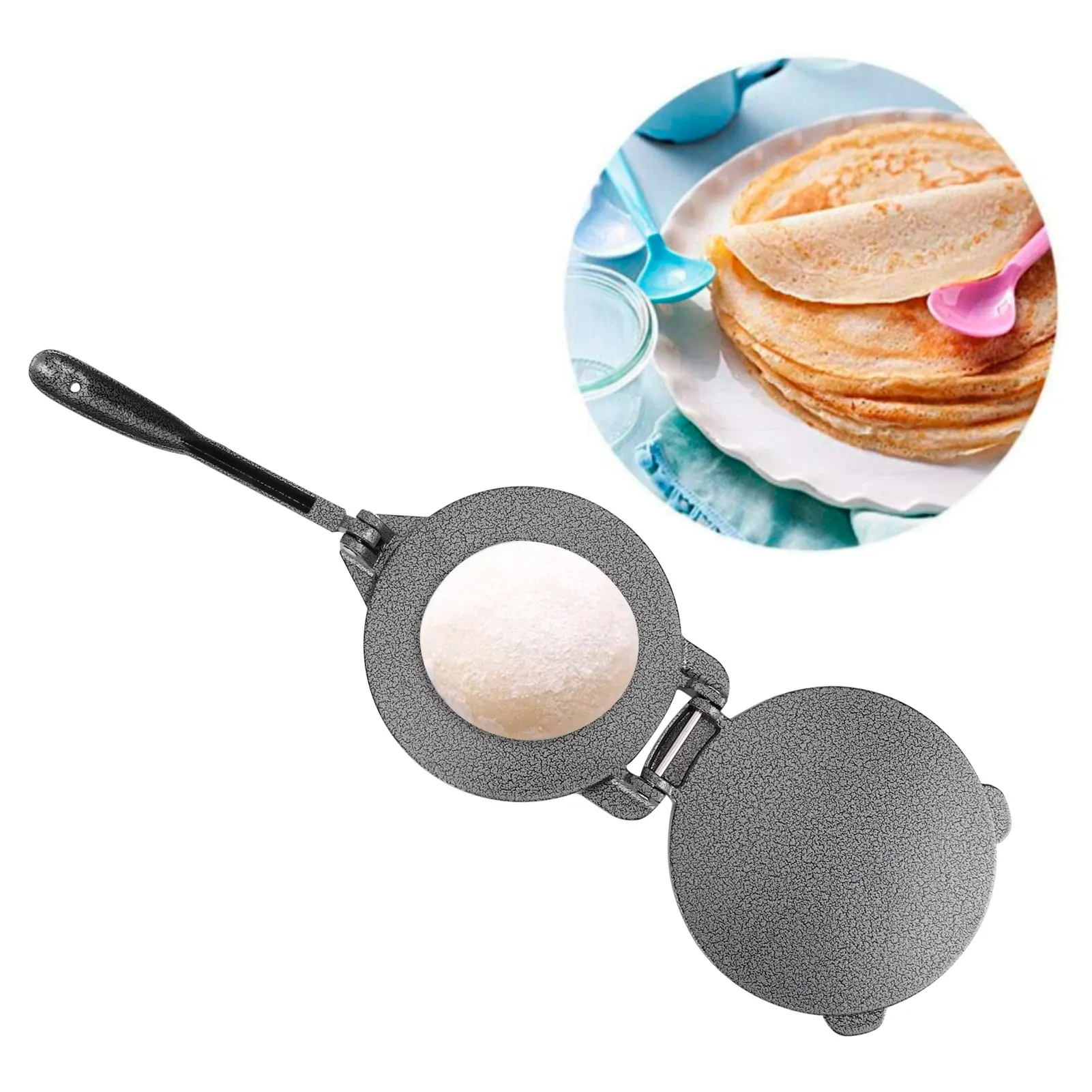 16.5cm/6.5in Tortilla Press Maker Aluminium Alloy Corn Tortillas Dough Pressing Tools Kitchen Supplies Gray