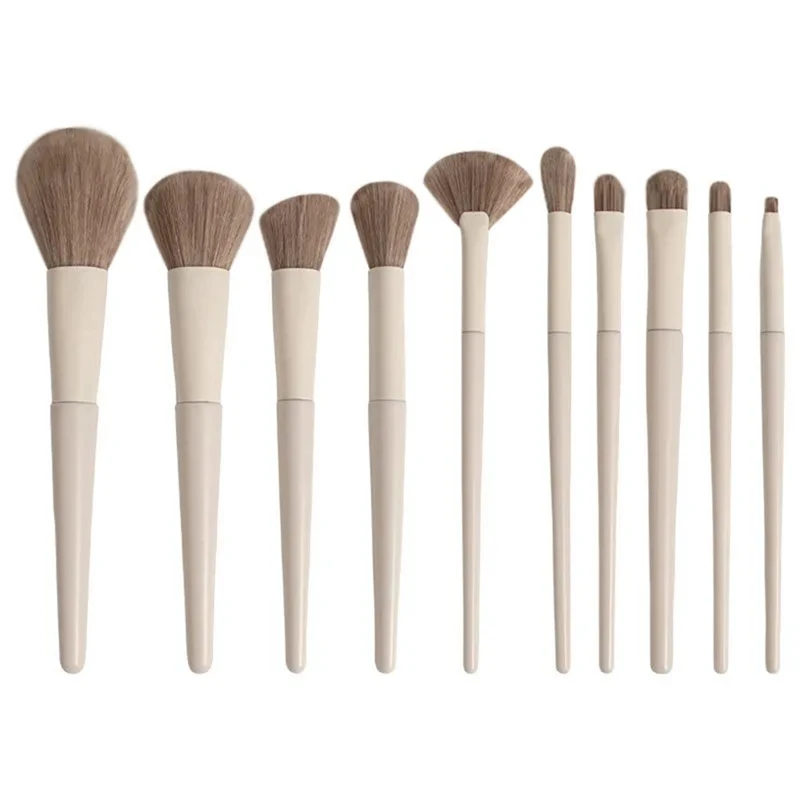 

10PCS Makeup Brush Set Blush Loose Powder Brush Eye Shadow Highlighter Foundation Brush Tools