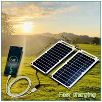 Pour l'urgence extérieure USB 5-35W chargeur Portable étanche panneau solaire peut être fixé sac à dos pour la randonnée en plein air, le Camping 3
