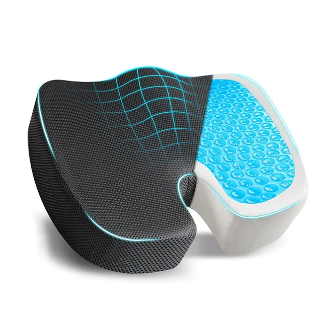 Coussin à mémoire de forme orthopédique en Gel, mousse U Coccyx, siège de voyage, Massage, chaise de bureau, protection d'assise saine, oreillers respirants 1