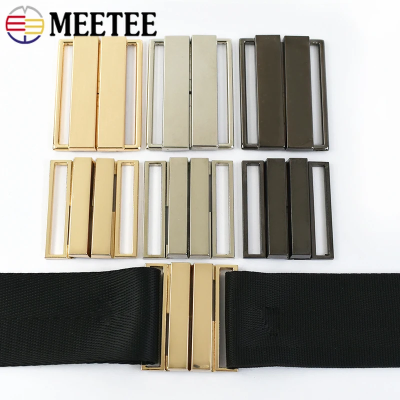 Meetee 1/2/4/5Pcs 40/50mm 코트 벨트 버클 거들 조정 걸쇠 여성 Cummerbunds 후크 의류 장식 조합 버클