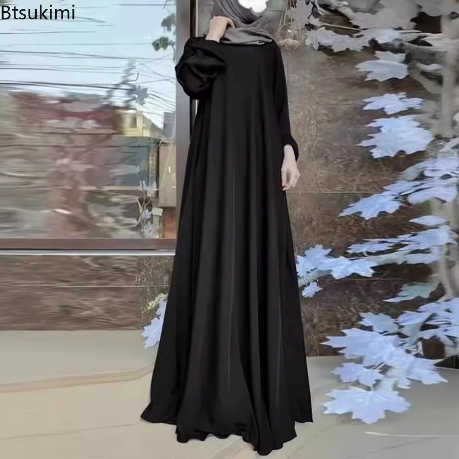 2024 Fashion Muslim Turkey Abaya for Women Solid Long Dresses Hijab Arabic Modest Robe Ramadan Maxi Sundress Dubai Abayas Femme
