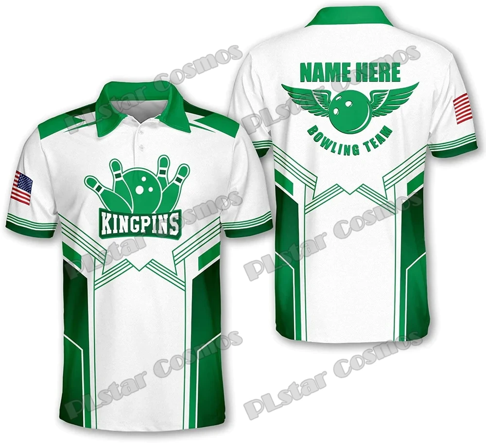 PLstar Cosmos Bowling Personalisierter Name 3D-gedrucktes Herren-Poloshirt Sommer Street Kurzarmshirt Geschenk für Bowlingspieler WK35 – Detail 19