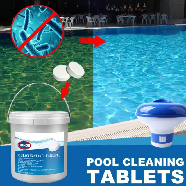 Hatékony Úszómedence Habzó Tisztító 1 Doboz/300Db Multifunkcionális Foltok Eltávolítása Pezsgő Tabletták Adagoló - Image 3