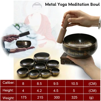 Nepal Tibetan Sing Bowl 4 Size Himalayan buddista in metallo Yoga meditazione canto ciotola Fengshui fatto a mano bronzo Chime Bowl 1