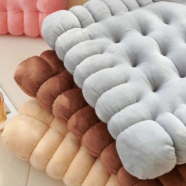 Coussin de méditation en forme de biscuit 40x40CM, coussin de chaise moelleux en peluche, lavable en Machine, coussin de siège d'étudiant, décoration de salon 4