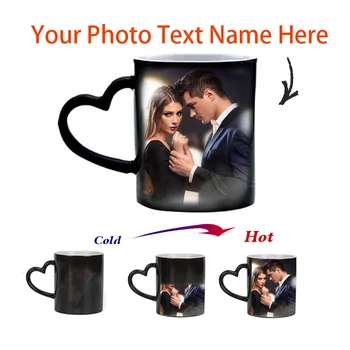 Personalised Magic Mugs Custom Colour Changing Cup Heat Activated Any Image Photo Or Text Printed On Mug Dad Mothers Day Gift 1