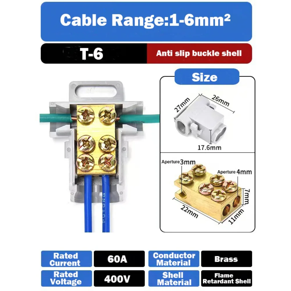 High Power Electrical Connector Brass Quick Terminal Block