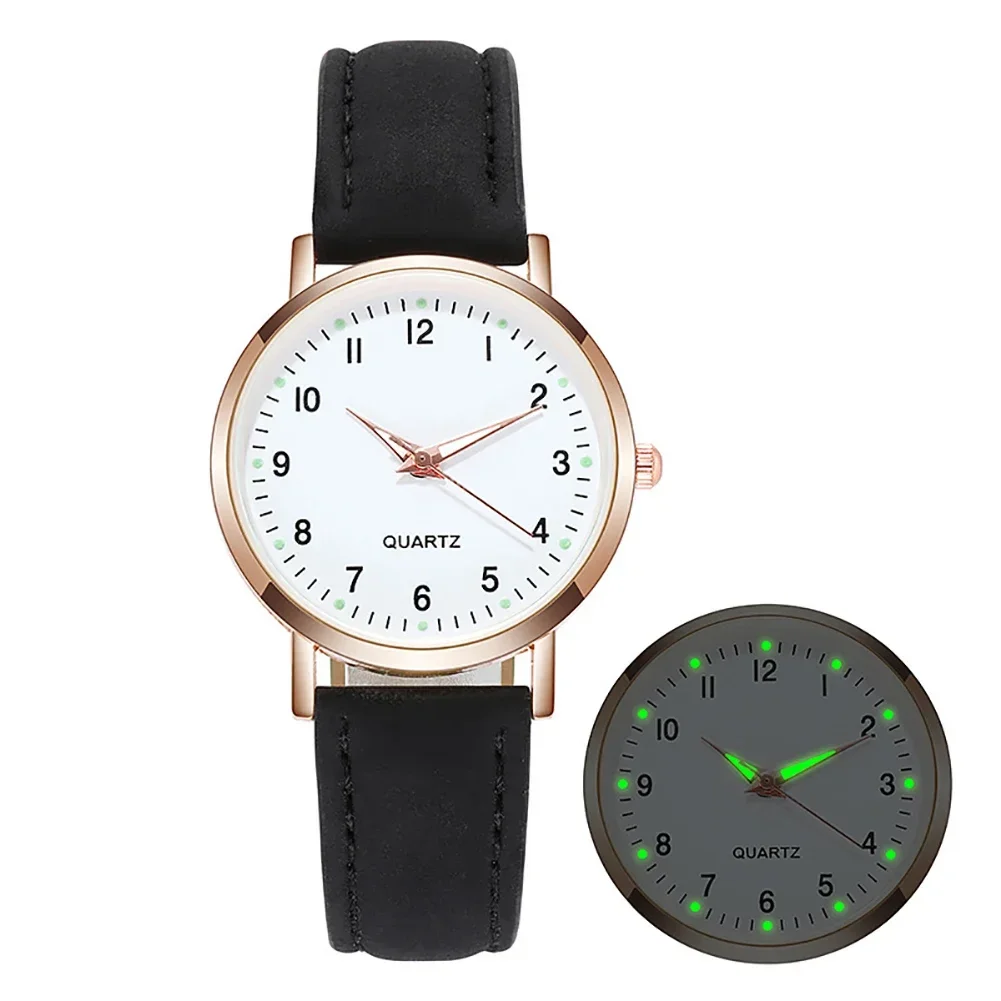 Women Watches Luminous Simple Vintage Small Watch Leather Strap Casual Sports Wrist Clock Dress Wristwatches Reloj Mujer - 6