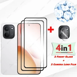 Premium Glass Screen and Camera Lens Protector with Black Edge for 2 Camera Lens Film