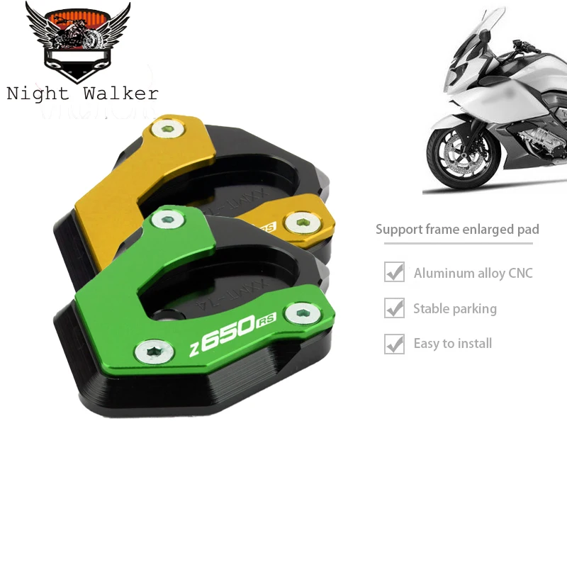 

Motorbike Accessories Aluminum For Kawasaki Z650RS Z 650 RS 2022 Motorcycle CNC Kickstand Side Stand Extension Plate Pad