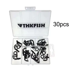 30 - Piece Black Nickel Fishing Rod Tip Repair Kit with Ceramic Rings (30pcs)
