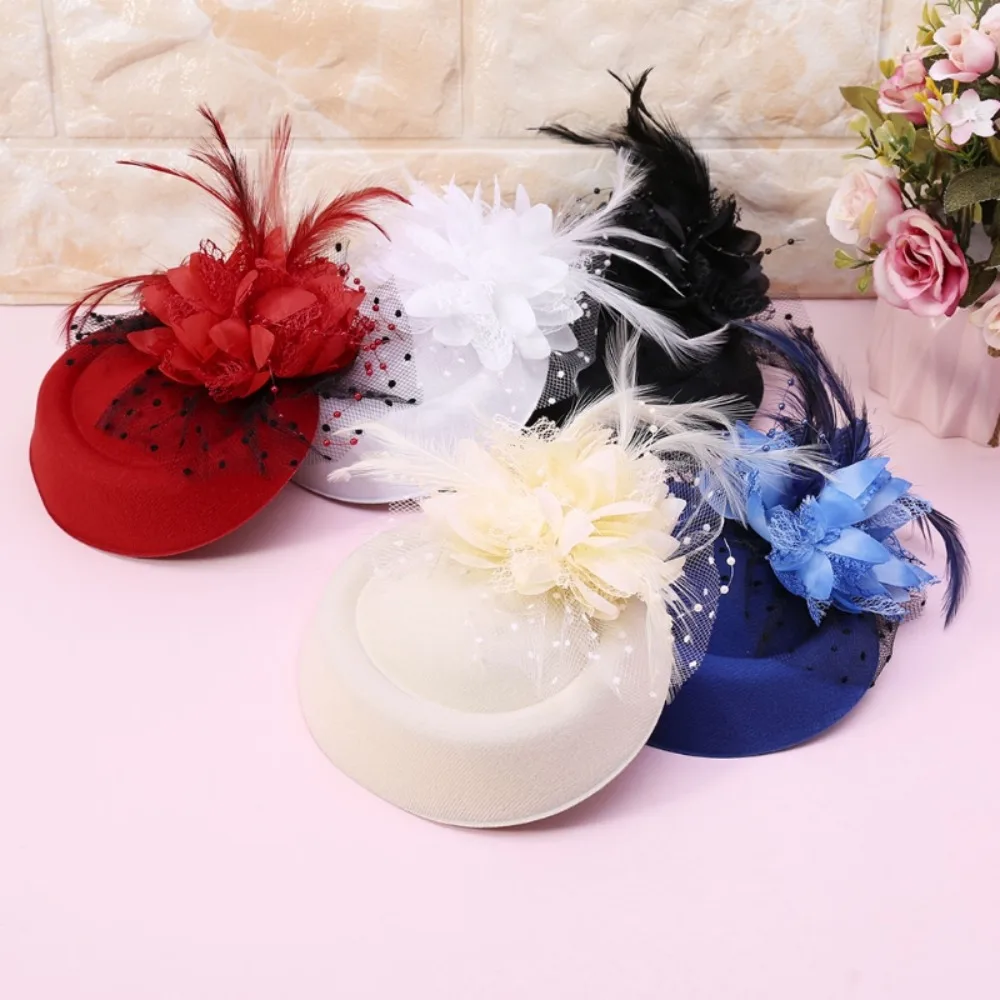 

New Party Womens Wedding High Quality Brides Hair Accessories Feather Flower Hats Headband