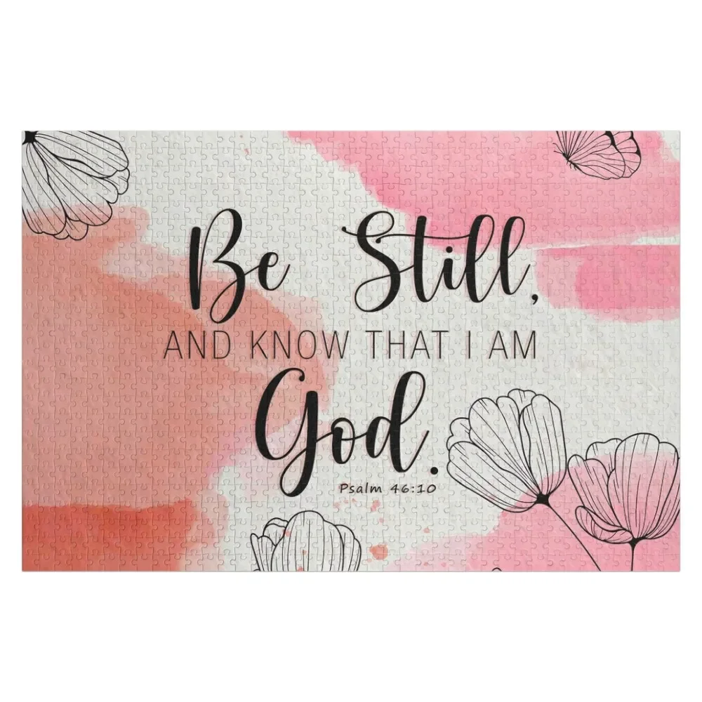 

Be Still Psalm 46:10 Abstract Line Art Jigsaw Puzzle Custom Gifts Custom Child Gift Wood Photo Personalized Puzzle