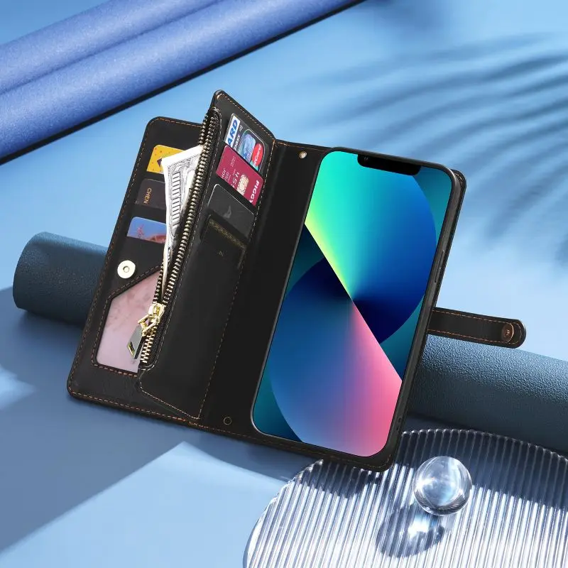 Leather Protection Straps Wallet Funda Case for Samsung Galaxy A54 A53 A52 A73 M54 M14 A33 A42 A24 A25 Phone Card Slot Cover