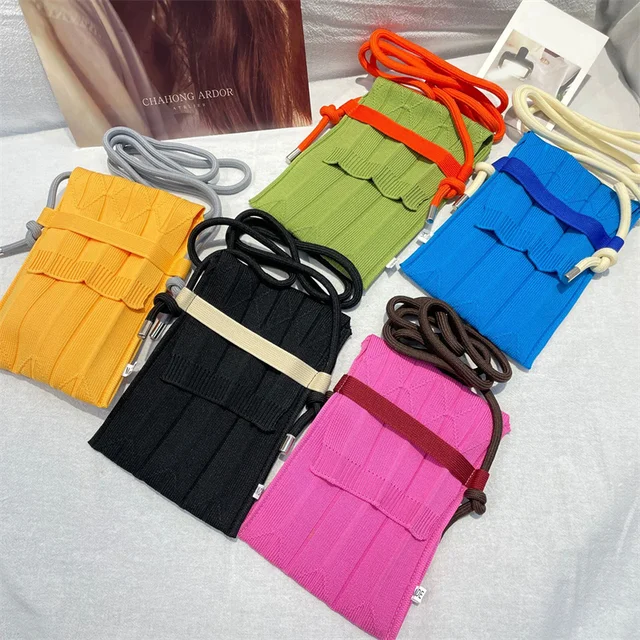 Fashion Knitting Small Crossbody Bags Women Organ Pleated Mini Shoulder  Messenger Bag Ladies Foldable Long Straps Phone Purse - AliExpress