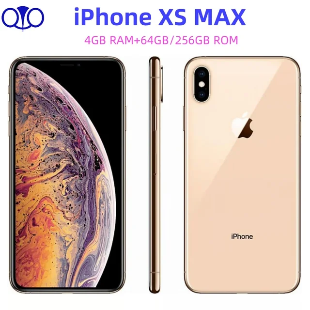 Unlocked Original Apple iPhone XS Max 4G A12 Bionic IOS 6.5" Mobile Phone 4GB RAM 64/256GB ROM 97% New
