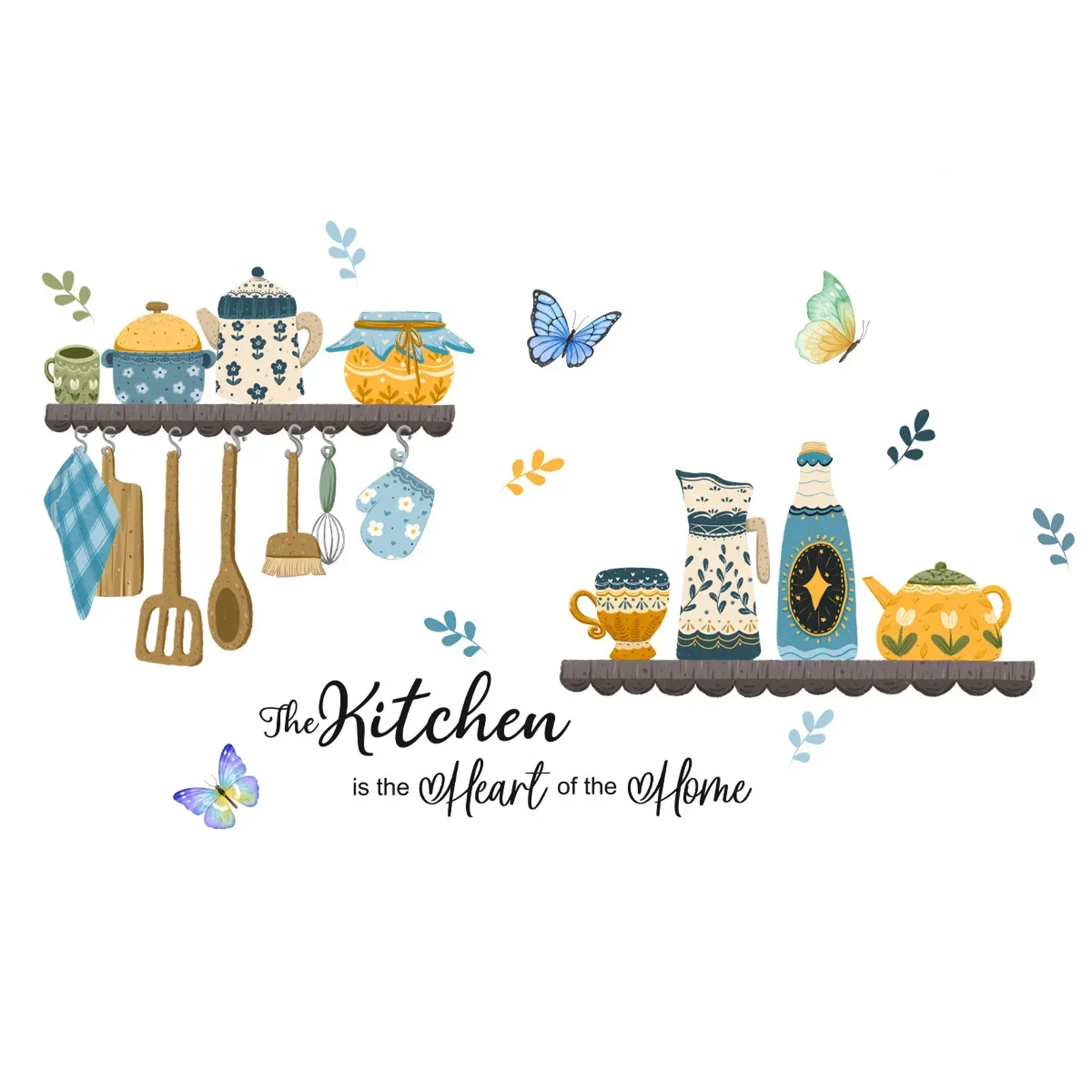 Adhesive Wallpapers Kitchen Supplies Pattern Wall Sticker For Kitchen Restaurant Background Decoration Mural Art Home Decor