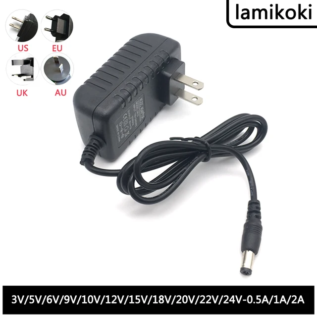 3V 5V 6V 9V 10V 12V 15V 18V 20V 22V 24V 0.5A 1A 2A Power Adapter