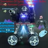 Simulated Spray Launching Water Bomb Remote Control Robot Toy 2.4G Lighting Music 360 ° Rotation Multiplayer Combat RC Robot Toy 1