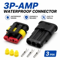 3Pin Waterproof AMP Auto Connector 18AWG M/F 1.5mm Term Quick Disconnect for Car Truck VehicleDJ7031-1.5-11/21 282087-1/282105-1 1