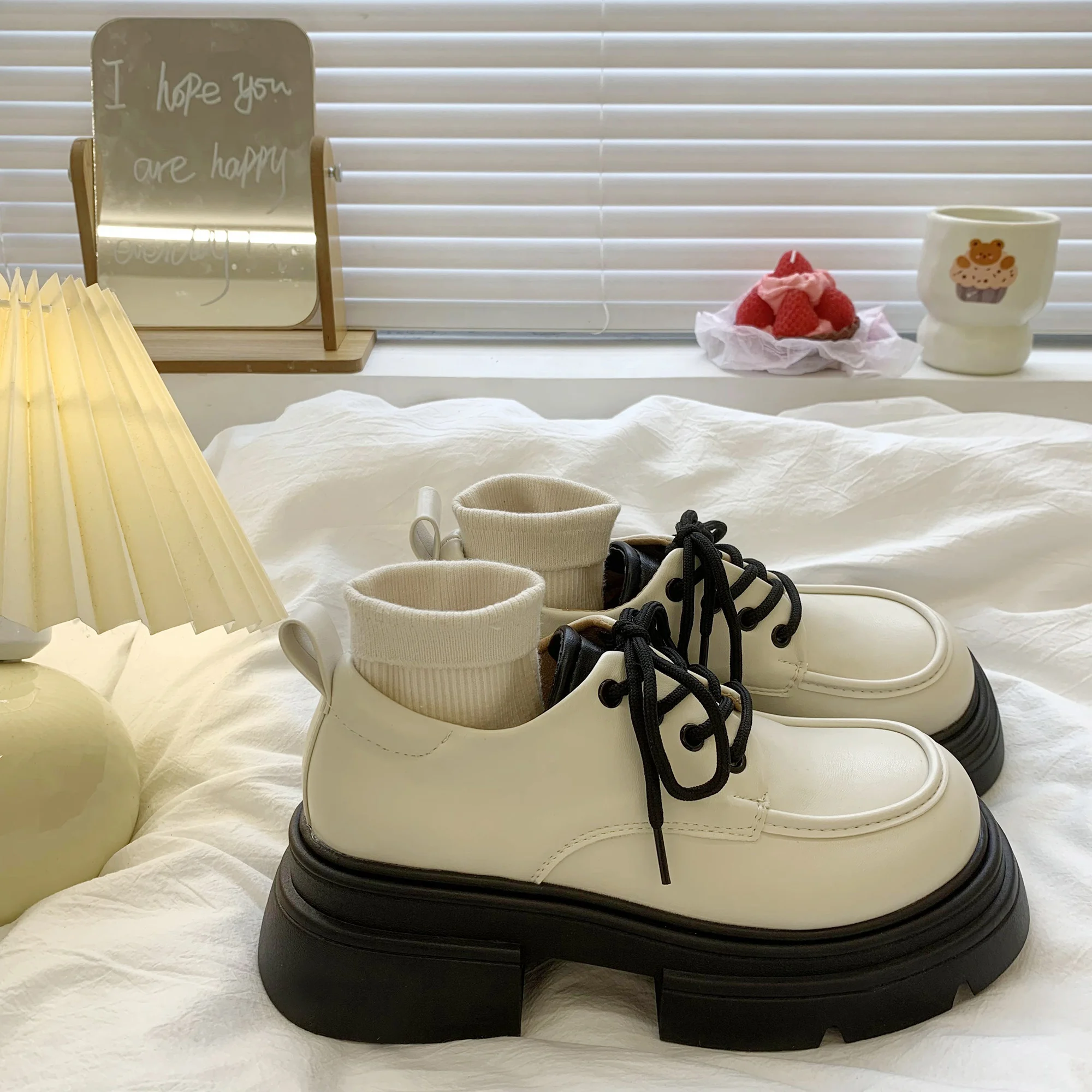 

Женская обувь в британском стиле, осенняя женская обувь на платформе, подходящие ко всему оксфорды, сабо в стиле преппи, новая классическая кожаная ретро Обувь для осени и зимы