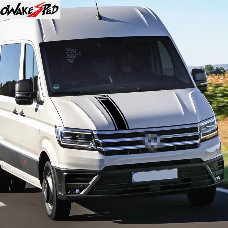 Per Volkswagen Crafter Van Camper Racing Car Hood Bonnet Sport Stripes Auto Engine Cover Decor Stickers Accessori Decalcomanie In Vinile