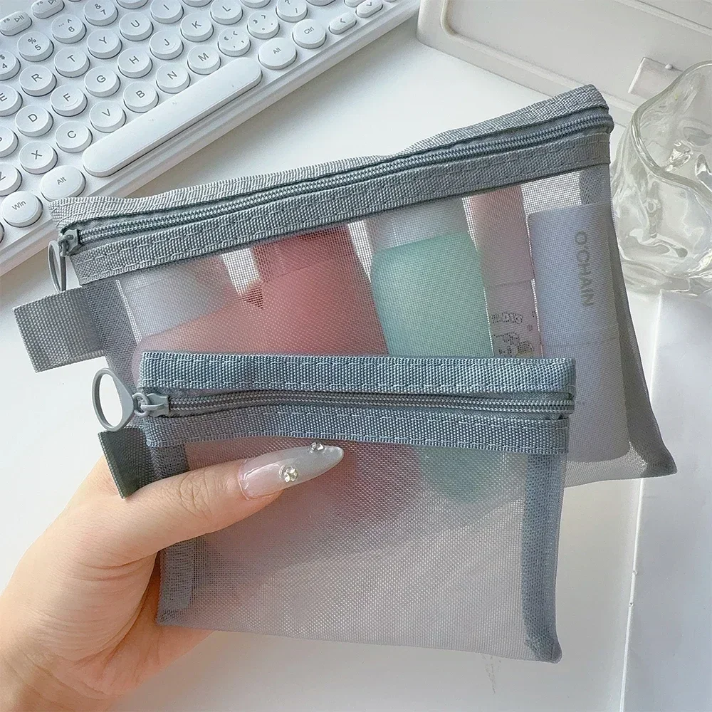 1/3pcs Mesh Clear Cosmetic Bags Small Large Black Makeup Bag Portable Travel Toiletry Organizer Case Lipstick Storage Pouch 5