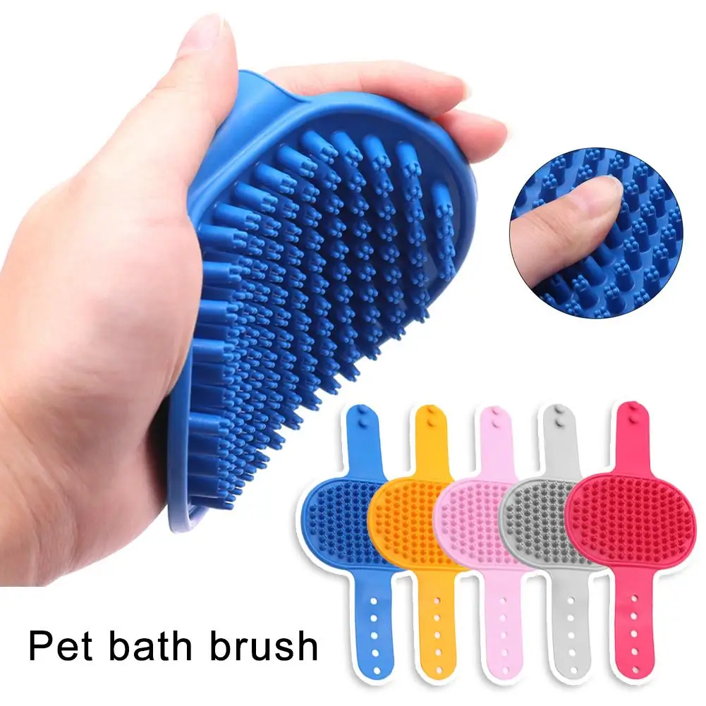 Pet Bath Massage Brush Silicone Scrub Bath Gloves Adjustable And Fixed For Massage And Cleaning Hair Suitable For Cats