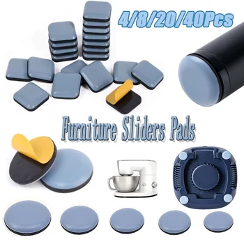 4/8/20/40Pcs Feet Gliders Sliding Pads Home Furniture Sliders Furniture Gliders PTFE Floor Mover Pads For Household Hardware 1