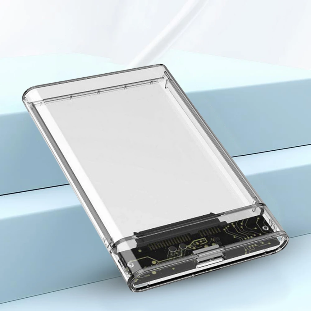 2.5 Inch HDD SSD Enclosure Transparent Mobile Hard Drive Case USB3.1 Type C External Hard Disk Drive Box SATA for Laptop Tablet