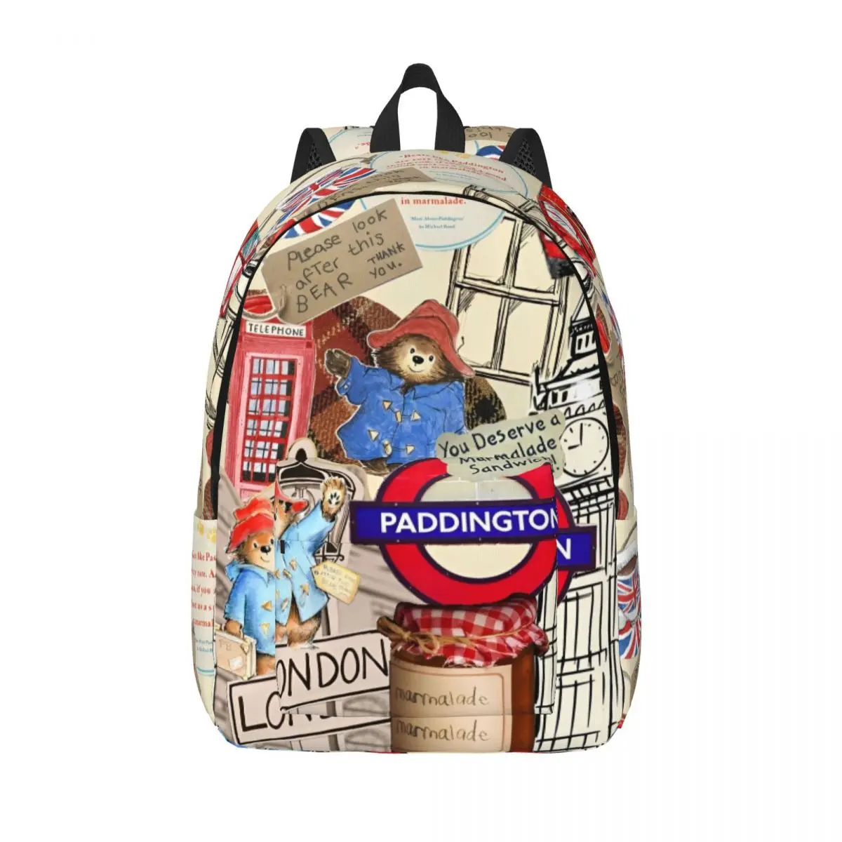Paddington Bear Backpack for Men Women Casual Student Hiking