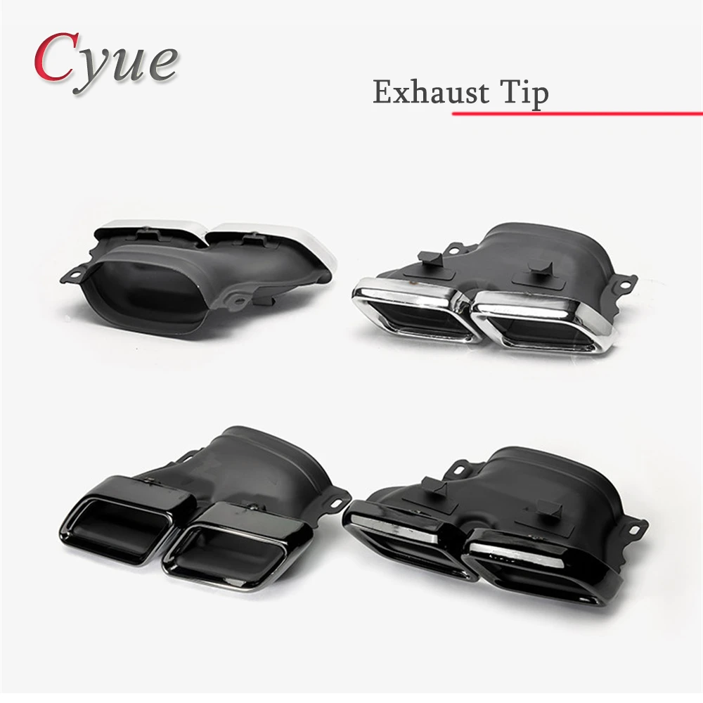 1Pair Stainless Steel Quad Exhaust Tips Fit for Mercedes AMG C63/S W205
