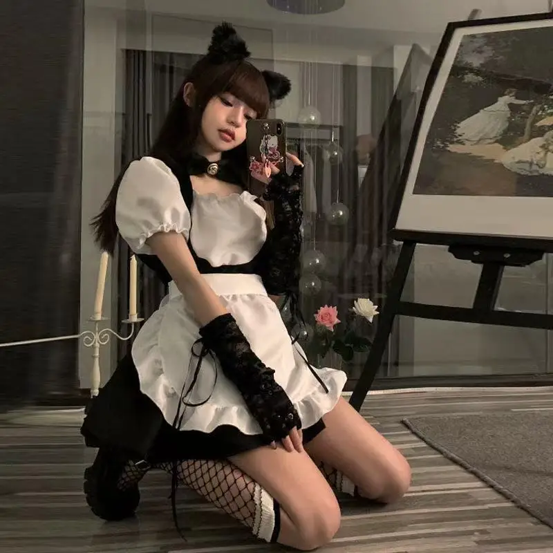 

Japanese Maid Costume Cosplay Maid Sexy Cute Short Skirt Lolita Uniform 2021 Christmas New Dress Gothic Dress Vestido De Mujer