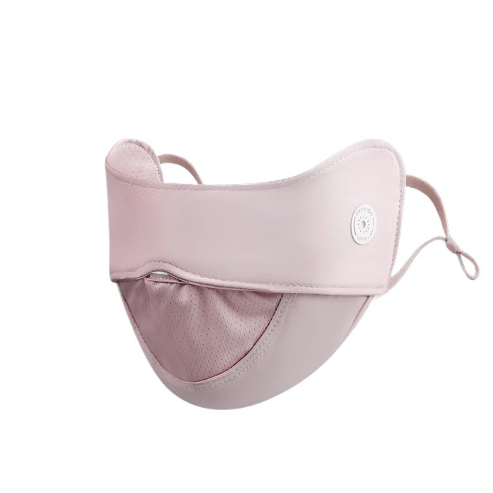Women Ice Silk Mask Thin Breathable Mesh Face Cover Summer Outdoor Sunscreen Mask Adjustable Anti-UV Cycling Running Sport Mask