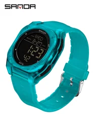 Waterproof Men's Digital Sports Watch with LED Display & Alarm Clock (Turquoise blue)