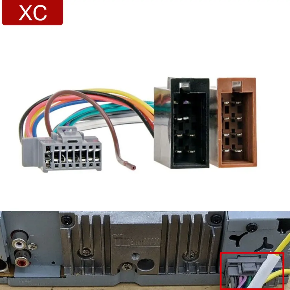 16 Pin Car Radio Iso Male Adapter Cable Din Wiring Harness